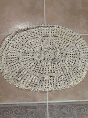 4 Handmade Crochet Table Doilies in Cream - Decorative Home Accent